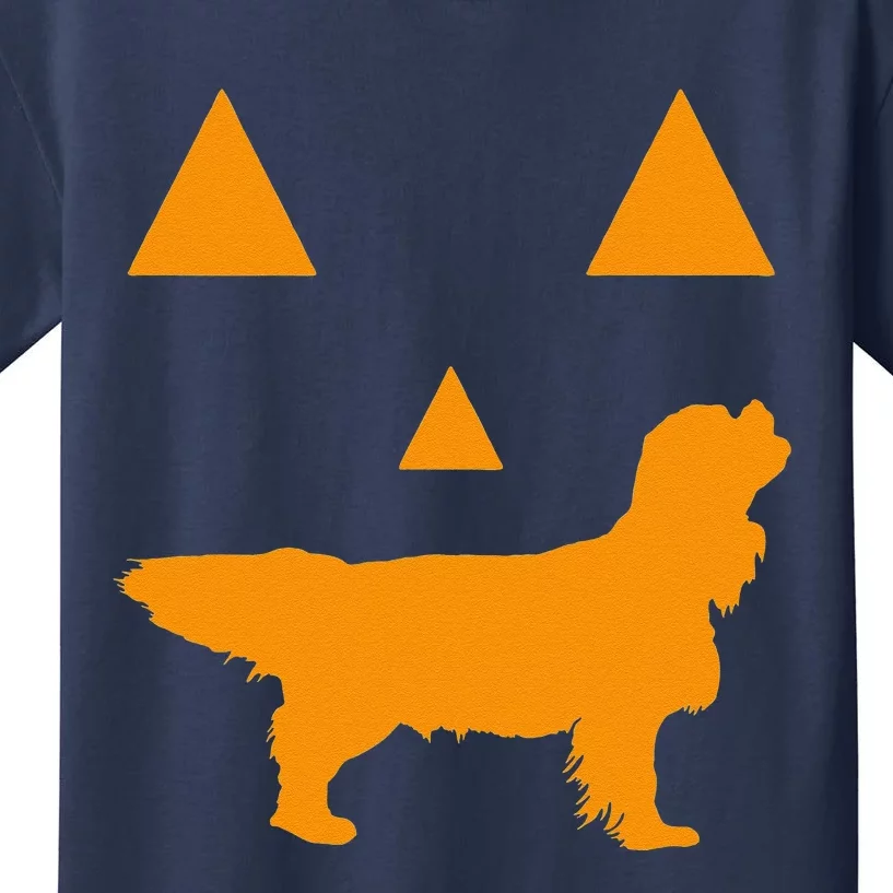 Cavalier King Charles Spaniel Halloween Spooky Face Funny Kids T-Shirt