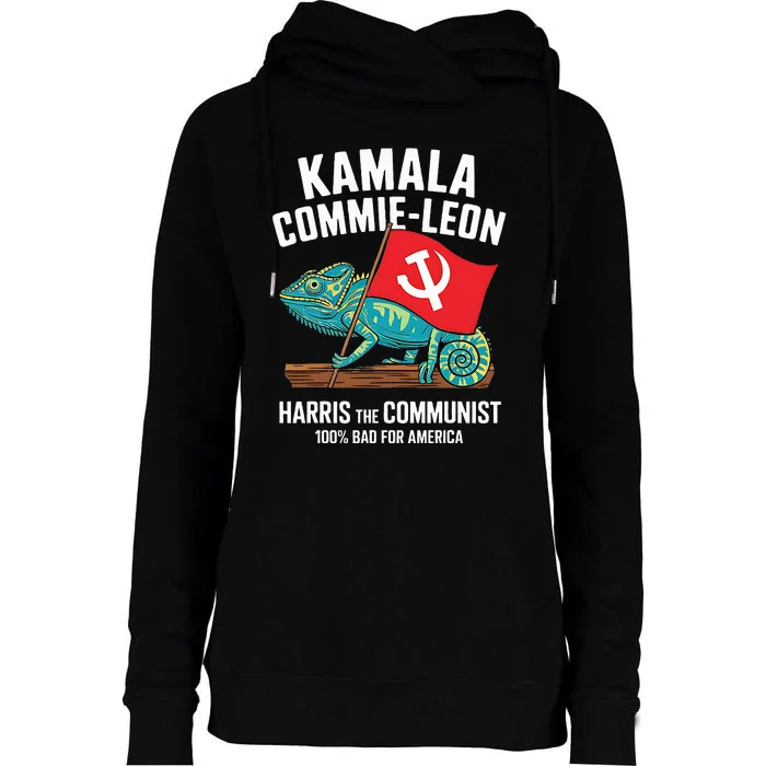 Comrade Kamala Commie Leon Commieleon Communist Harris Womens Funnel Neck Pullover Hood