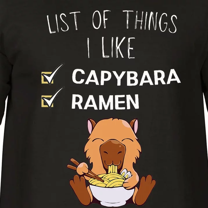 Cute Kawaii Capybara List Of Things I Like Ramen Lover Comfort Colors T-Shirt