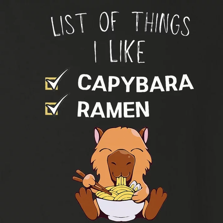 Cute Kawaii Capybara List Of Things I Like Ramen Lover Toddler Long Sleeve Shirt