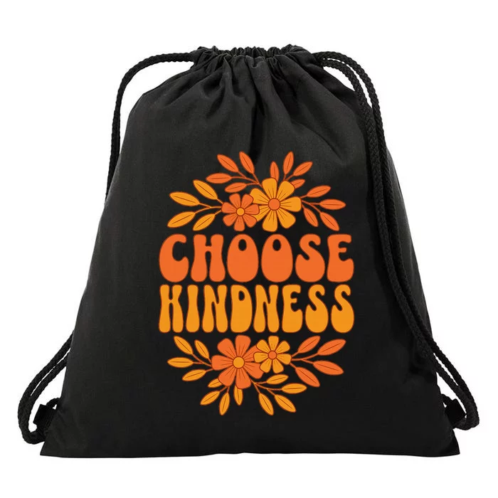 Choose Kindness Cool 60s Unity Day Groovy World Kindness Day Drawstring Bag