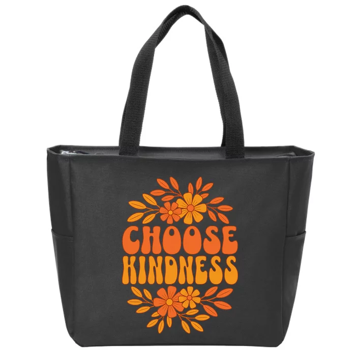 Choose Kindness Cool 60s Unity Day Groovy World Kindness Day Zip Tote Bag