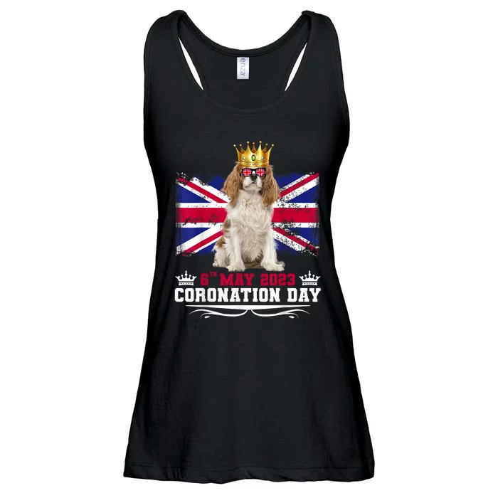 Cavalier King Charles Women & Union Jack Coronation Day Ladies Essential Flowy Tank