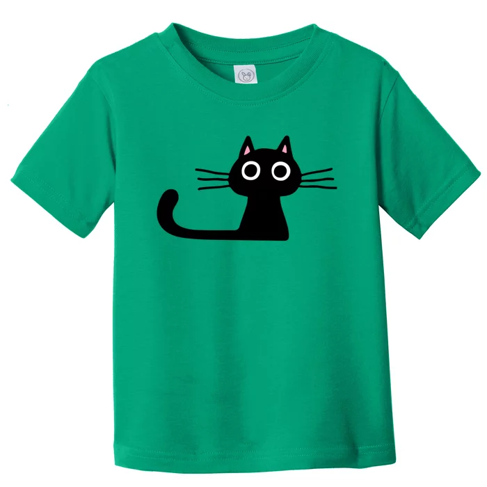 Cutie Kitty Cat Wide Eyed Black Kitten Toddler T-Shirt