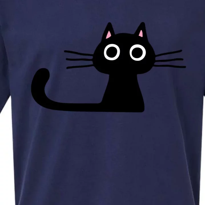 Cutie Kitty Cat Wide Eyed Black Kitten Sueded Cloud Jersey T-Shirt