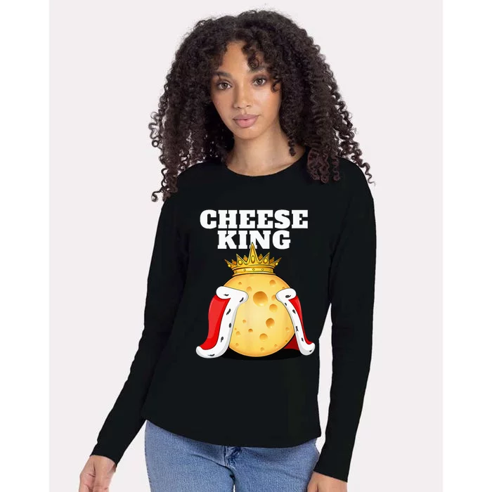 Cheese King Cheese Lover Cute Cheese Womens Cotton Relaxed Long Sleeve T-Shirt