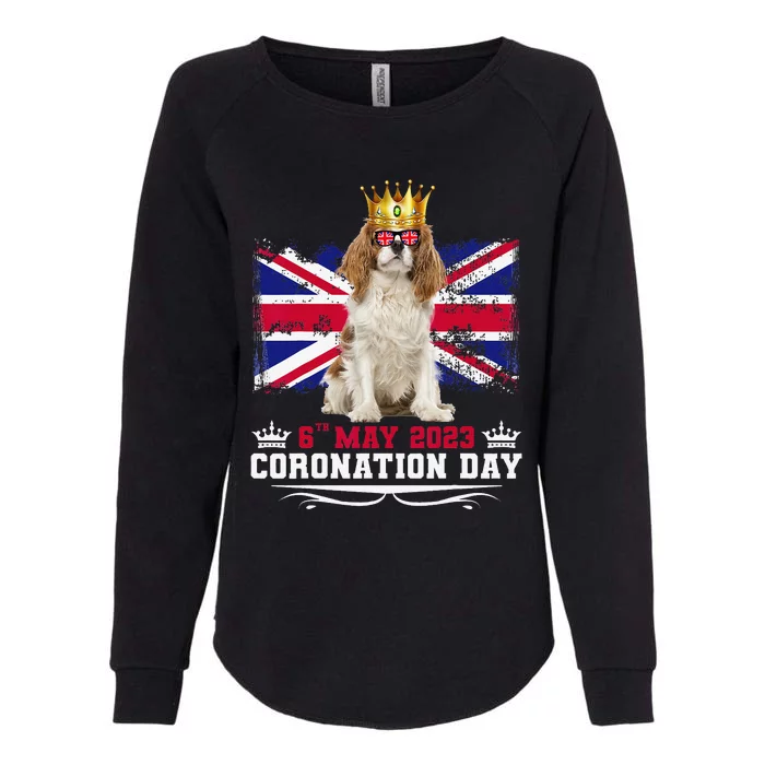 Cavalier King Charles Wo & Union Jack Coronation Day Womens California Wash Sweatshirt