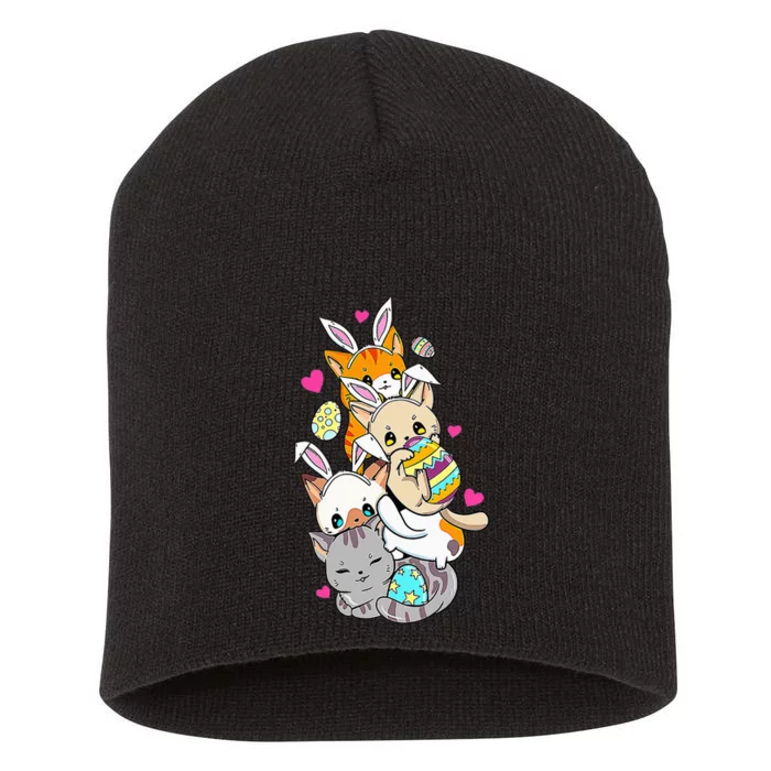 Cute Kawaii Cat Kitten Bunny Lover Easter Short Acrylic Beanie