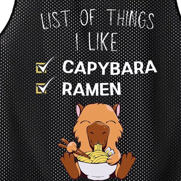 Cute Kawaii Capybara List Of Things I Like Ramen Lover Mesh Reversible Basketball Jersey Tank