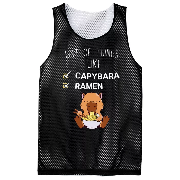 Cute Kawaii Capybara List Of Things I Like Ramen Lover Mesh Reversible Basketball Jersey Tank