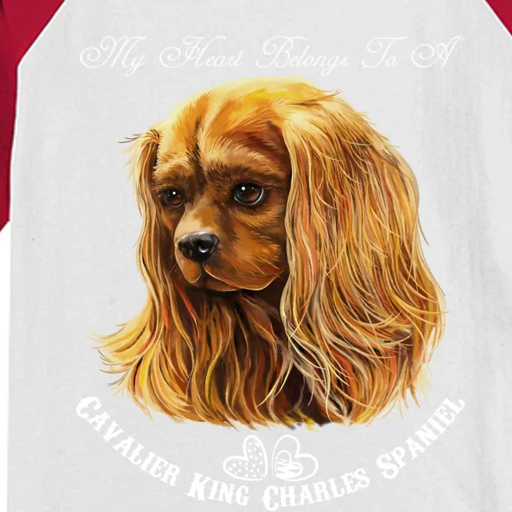 Cavalier King Charles Spaniel Ruby Cavalier King Charles Cool Gift Kids Colorblock Raglan Jersey