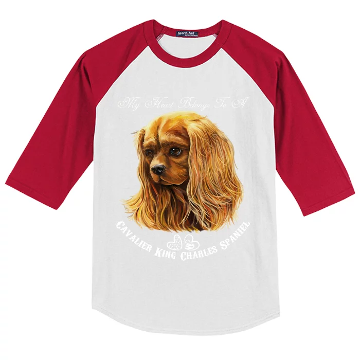 Cavalier King Charles Spaniel Ruby Cavalier King Charles Cool Gift Kids Colorblock Raglan Jersey