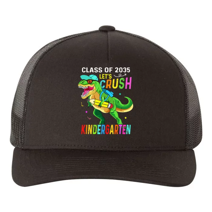 Crush Kindergarten class 2035 back to school dinosaur Yupoong Adult 5-Panel Trucker Hat