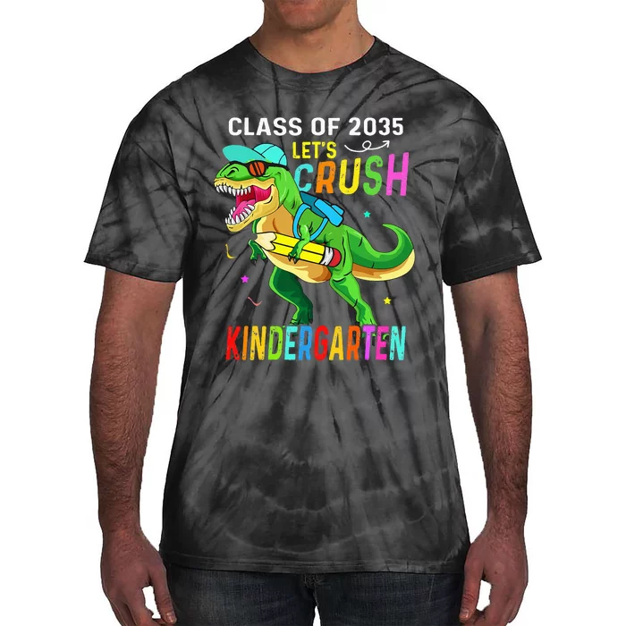 Crush Kindergarten class 2035 back to school dinosaur Tie-Dye T-Shirt