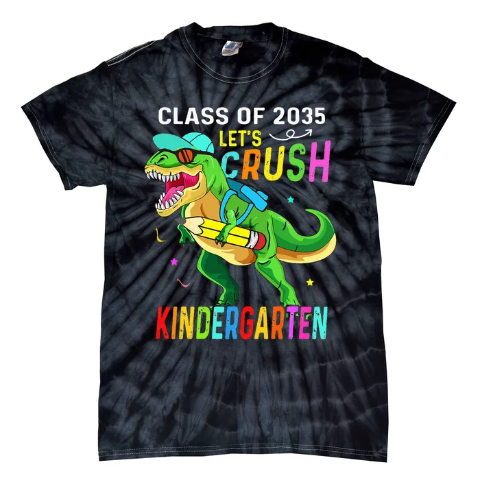 Crush Kindergarten class 2035 back to school dinosaur Tie-Dye T-Shirt