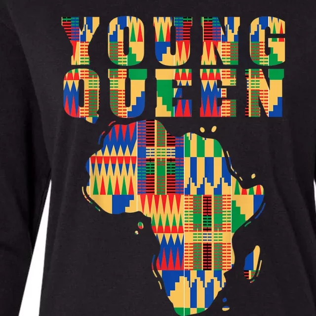 Cool Kente Cloth Art African Print African Queen Womens Cotton Relaxed Long Sleeve T-Shirt