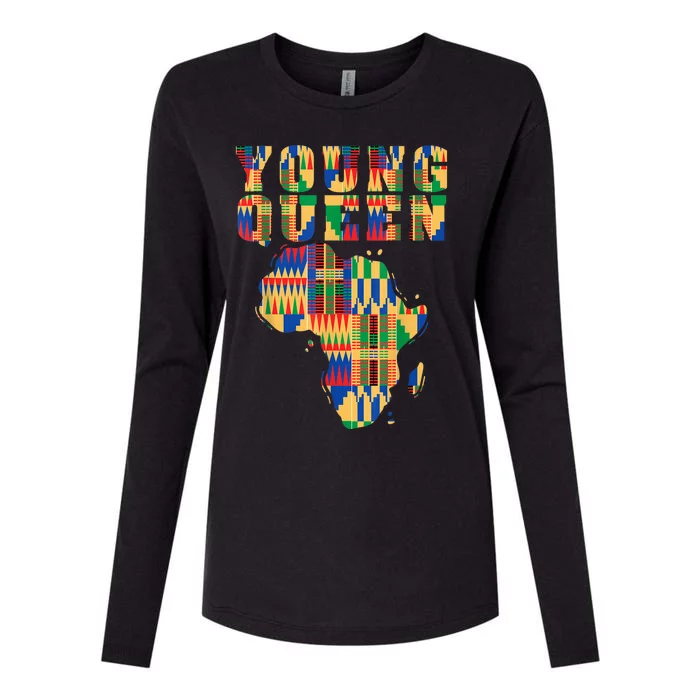 Cool Kente Cloth Art African Print African Queen Womens Cotton Relaxed Long Sleeve T-Shirt