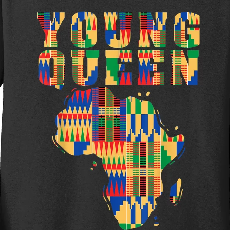 Cool Kente Cloth Art African Print African Queen Kids Long Sleeve Shirt