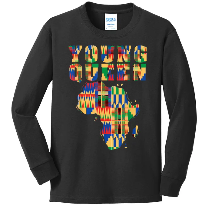 Cool Kente Cloth Art African Print African Queen Kids Long Sleeve Shirt