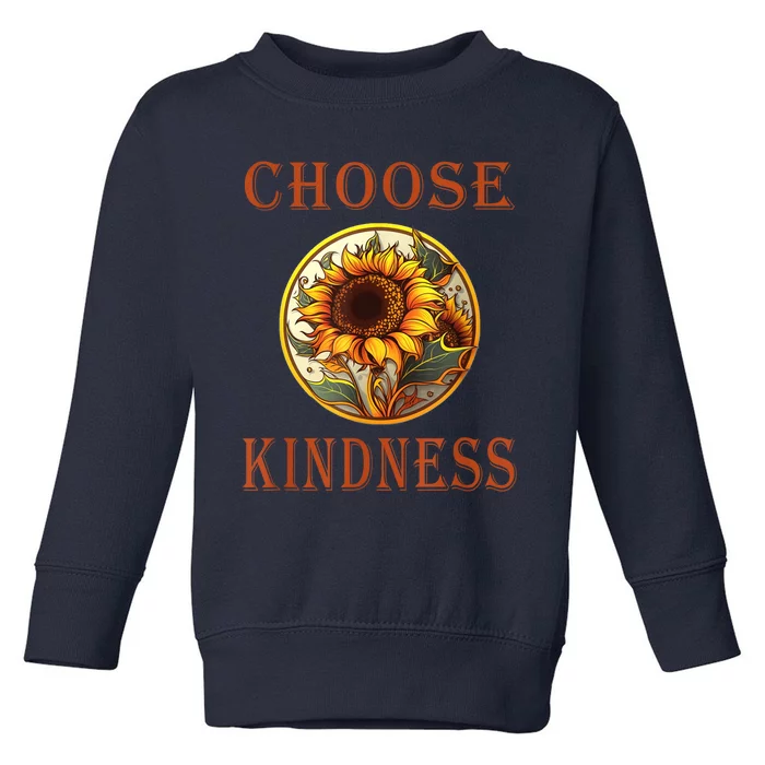 Choose Kindness Colorful Sunflower Toddler Sweatshirt