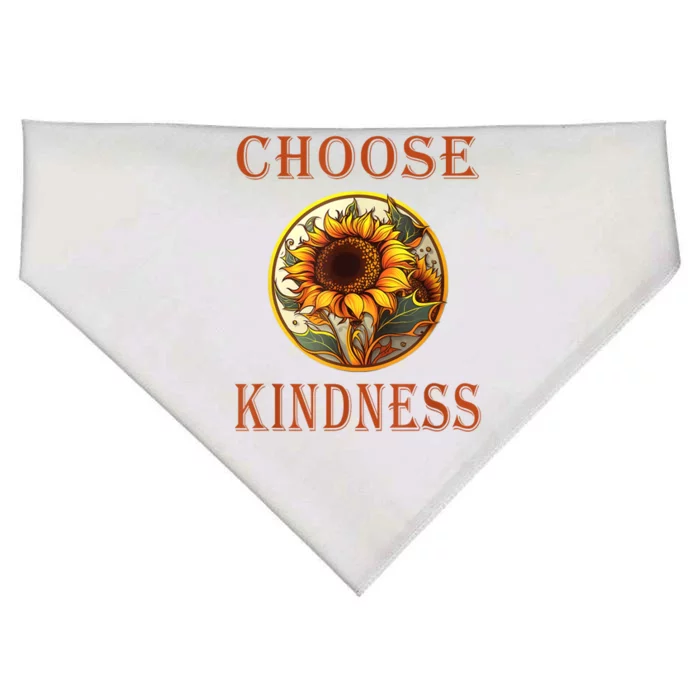 Choose Kindness Colorful Sunflower USA-Made Doggie Bandana