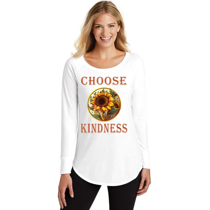 Choose Kindness Colorful Sunflower Women's Perfect Tri Tunic Long Sleeve Shirt