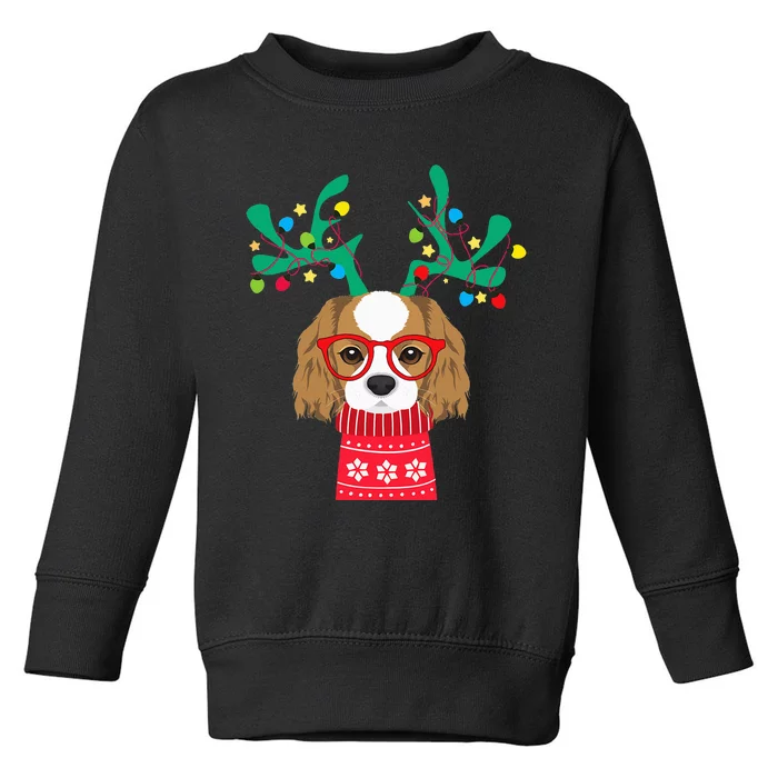 Cavalier King Charles Spaniel Funny Holiday Xmas Christmas Toddler Sweatshirt