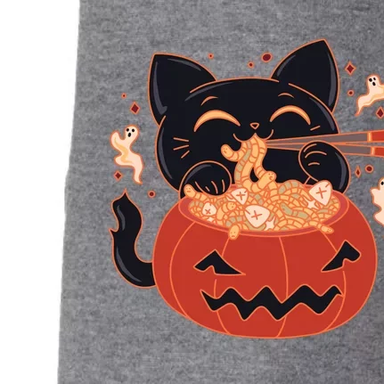 Creepy Kawaii Cat Eating Worms Ramen Noodles Halloween Kids Doggie 3-End Fleece Hoodie