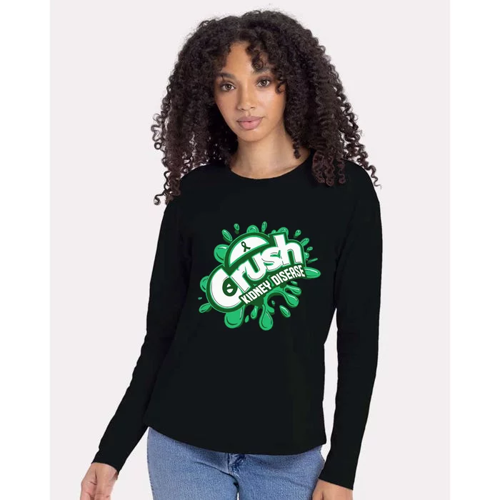 Crush Kidney Disease Grafiti Kidney Disease Awareness Womens Cotton Relaxed Long Sleeve T-Shirt