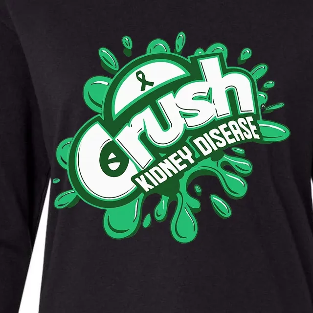 Crush Kidney Disease Grafiti Kidney Disease Awareness Womens Cotton Relaxed Long Sleeve T-Shirt