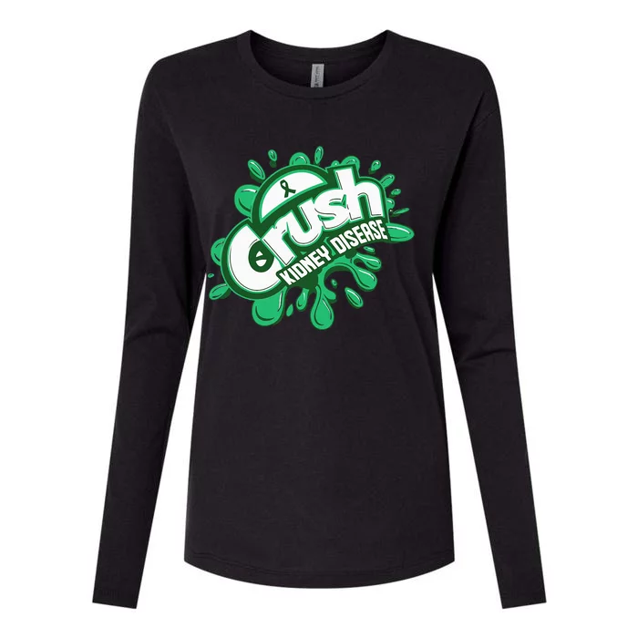 Crush Kidney Disease Grafiti Kidney Disease Awareness Womens Cotton Relaxed Long Sleeve T-Shirt