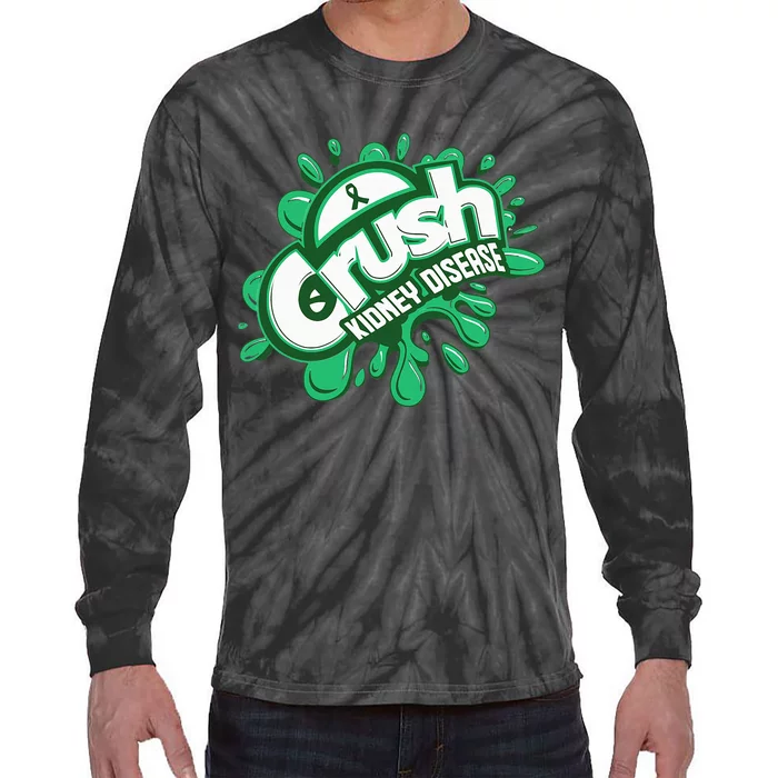 Crush Kidney Disease Grafiti Kidney Disease Awareness Tie-Dye Long Sleeve Shirt