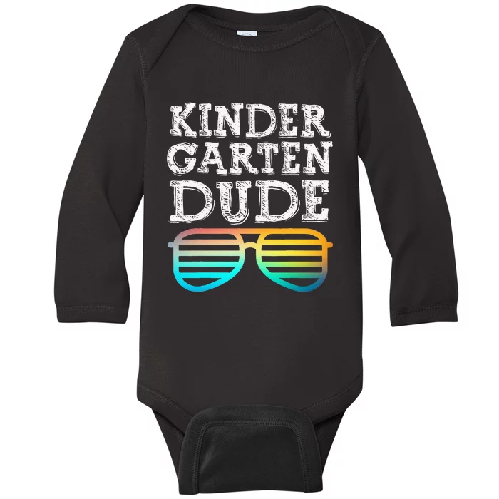 Cool Kindergarten Dude Fun Sunglasses First Day Baby Long Sleeve Bodysuit