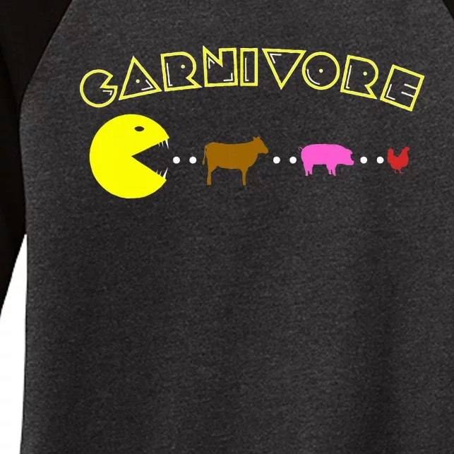 Carnivore Keto Diet Meat Eater Women's Tri-Blend 3/4-Sleeve Raglan Shirt