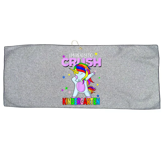 Crush Kindergarten Dabbing Unicorn Girl Back To School Large Microfiber Waffle Golf Towel