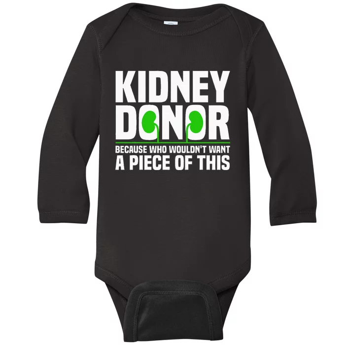 Cool Kidney Donor Art For Men Women Organ Donation Awareness Baby Long Sleeve Bodysuit