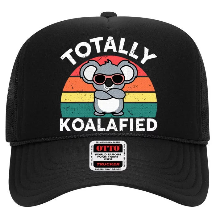 Cute Koalafied Dad Koala High Crown Mesh Trucker Hat