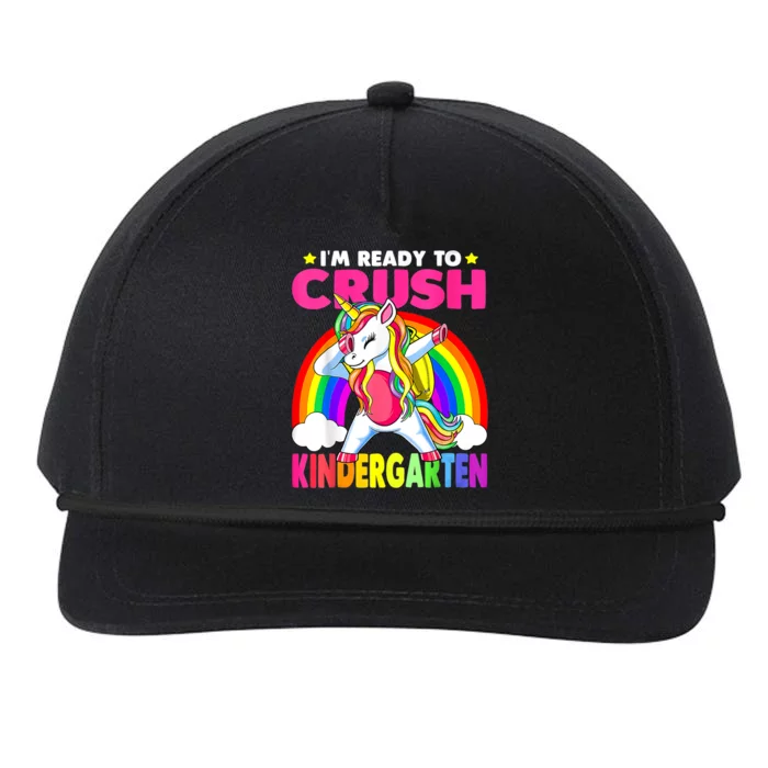 Crush Kindergarten Dabbing Unicorn Back To School Girl Snapback Five-Panel Rope Hat