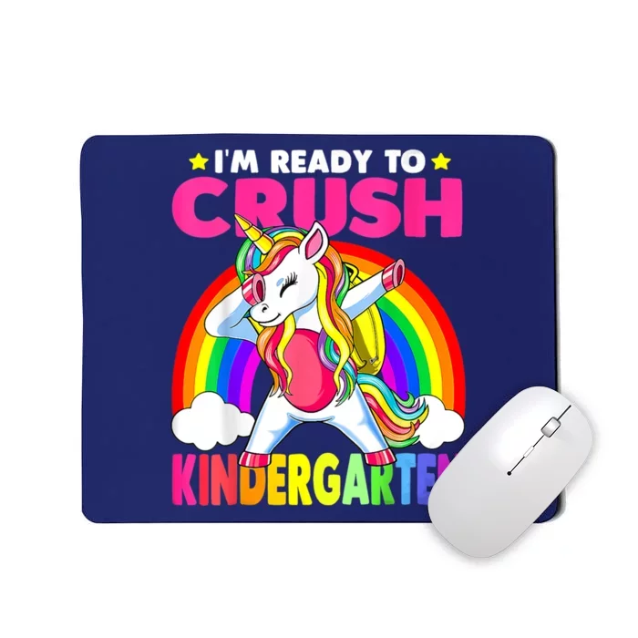 Crush Kindergarten Dabbing Unicorn Back To School Girl Mousepad