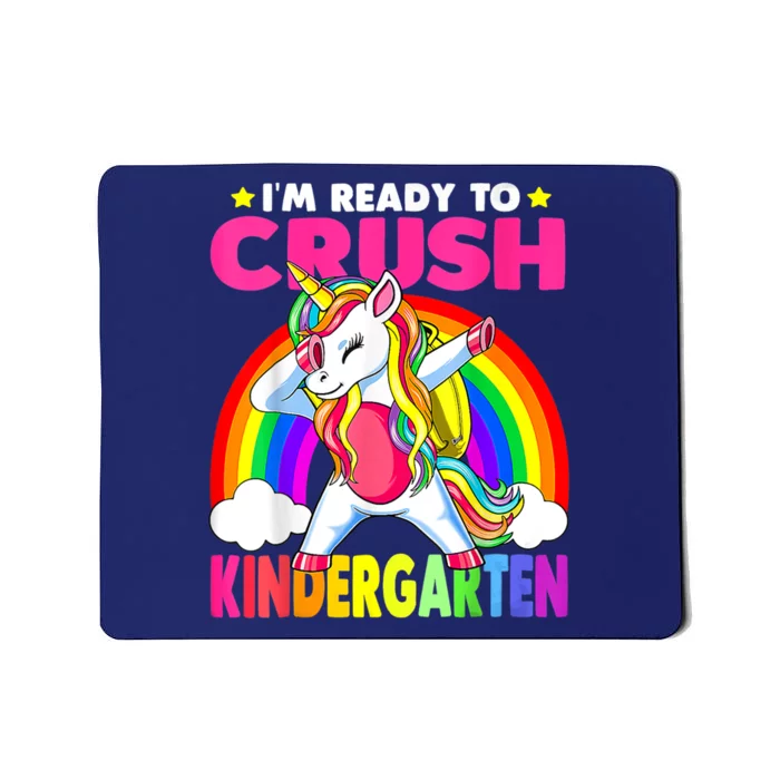 Crush Kindergarten Dabbing Unicorn Back To School Girl Mousepad