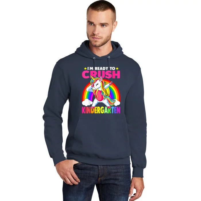 Crush Kindergarten Dabbing Unicorn Back To School Girl Tall Hoodie