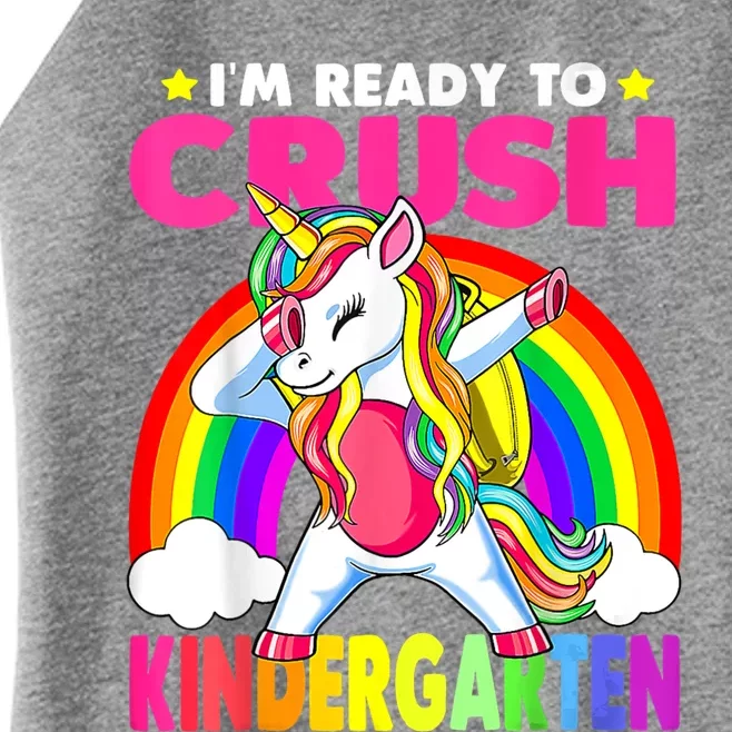 Crush Kindergarten Dabbing Unicorn Back To School Girl Women’s Perfect Tri Rocker Tank