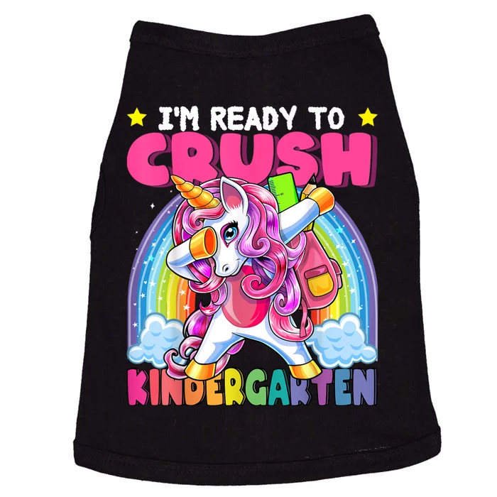 Crush Kindergarten Dabbing Unicorn Back To School Girl Gift Doggie Tank