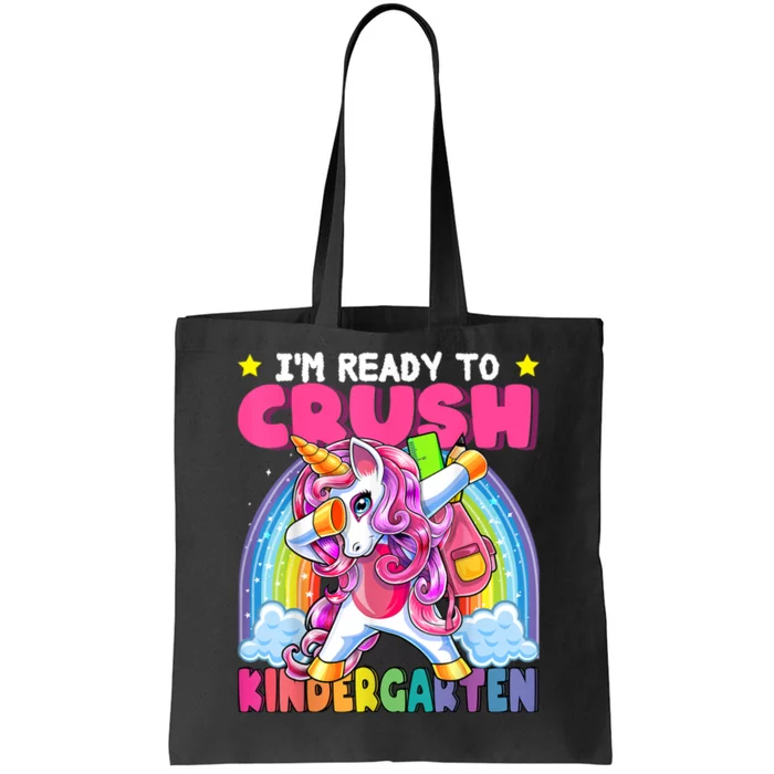 Crush Kindergarten Dabbing Unicorn Back To School Girl Gift Tote Bag