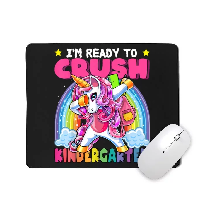 Crush Kindergarten Dabbing Unicorn Back To School Girl Gift Mousepad