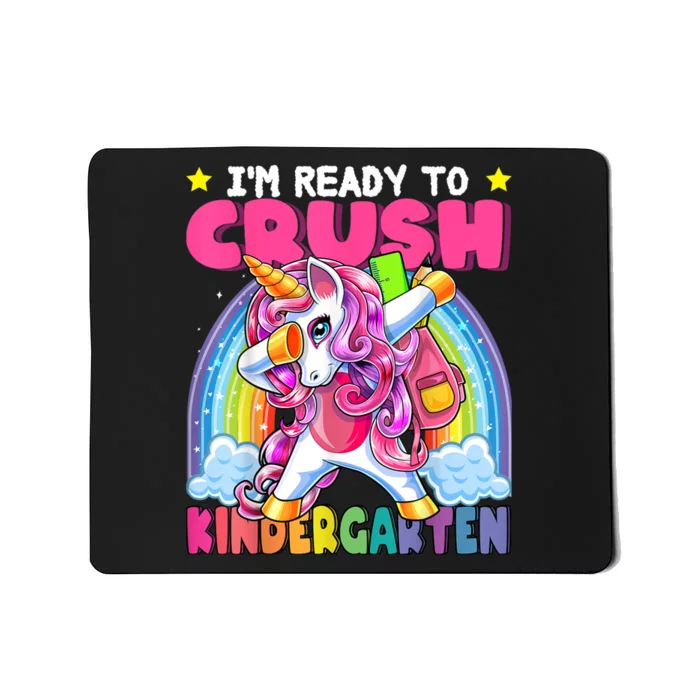 Crush Kindergarten Dabbing Unicorn Back To School Girl Gift Mousepad