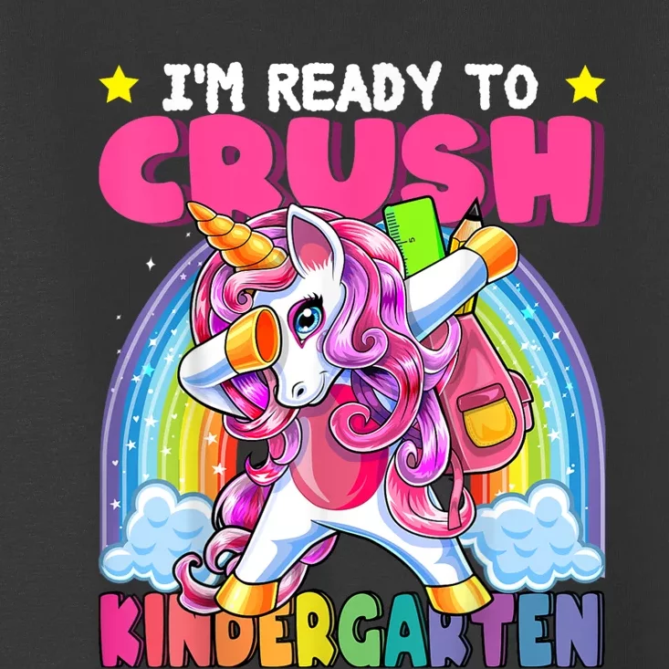 Crush Kindergarten Dabbing Unicorn Back To School Girl Gift Toddler T-Shirt