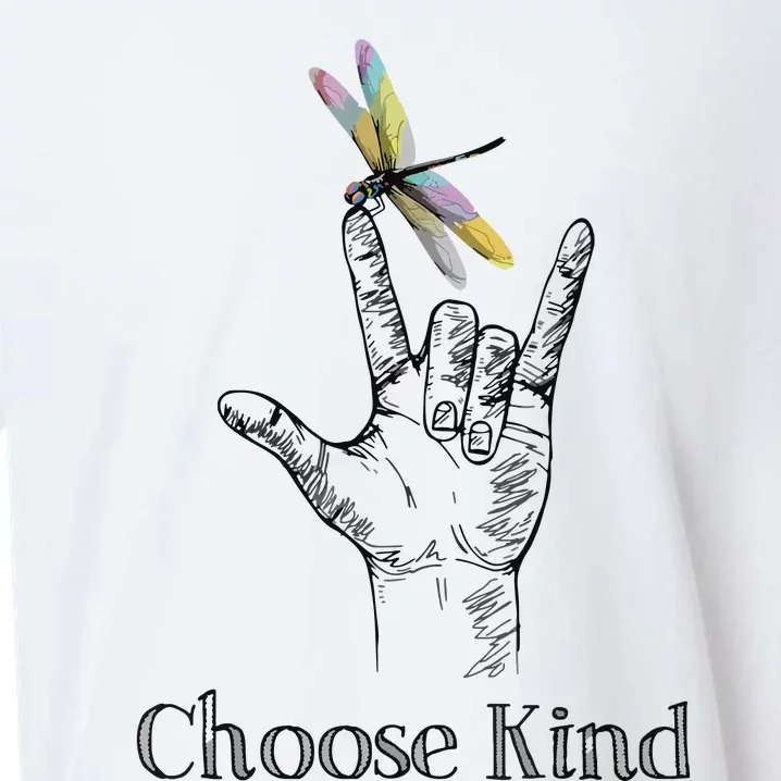 Choose Kind Dragonfly I Love You ASL Sign Language Deaf Sueded Cloud Jersey T-Shirt