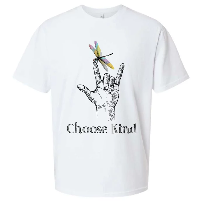 Choose Kind Dragonfly I Love You ASL Sign Language Deaf Sueded Cloud Jersey T-Shirt