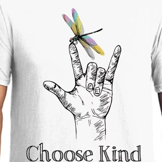 Choose Kind Dragonfly I Love You ASL Sign Language Deaf Pajama Set